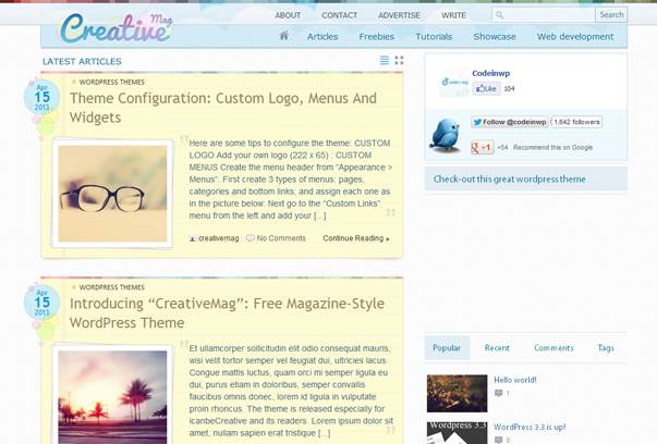 creative mag theme 20 themes wordpress miễn phí ấn tượng nhất cho blog cá nhân