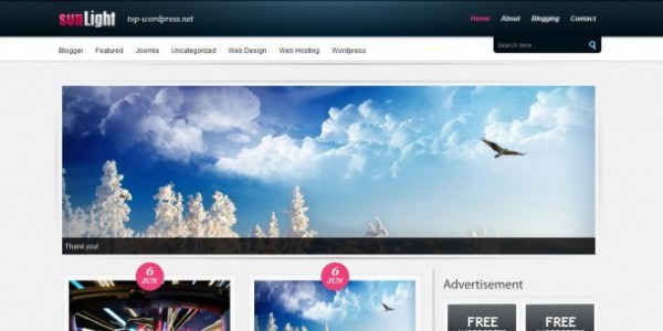 sunlight wordpress theme1 20 themes wordpress miễn phí ấn tượng nhất cho blog cá nhân